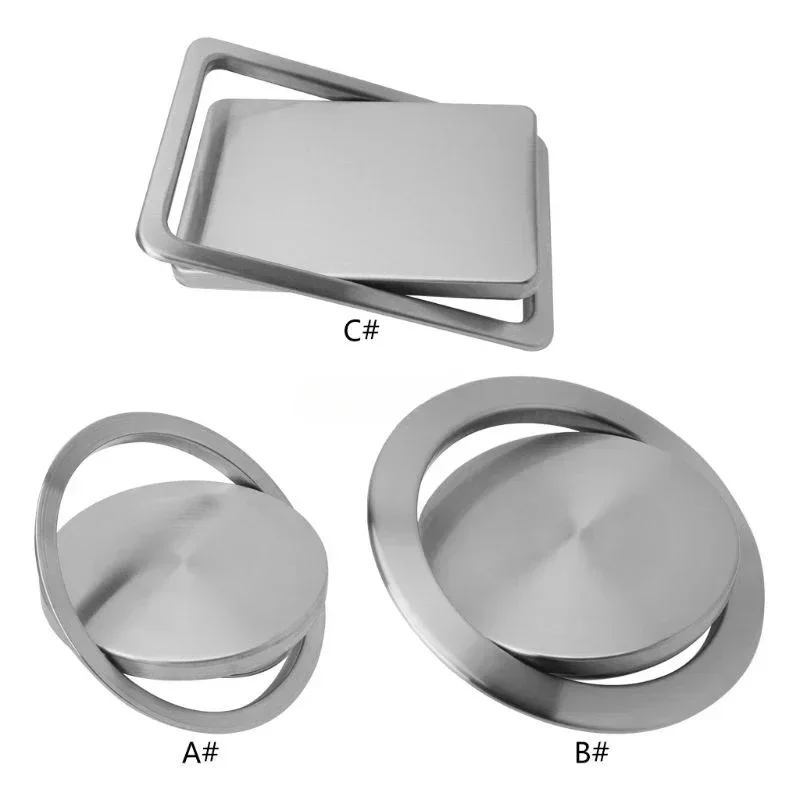 Hotel stainless steel embedded lid garbage bin lid household kitchen swing lid flip cover bathroom sink Tooling cover