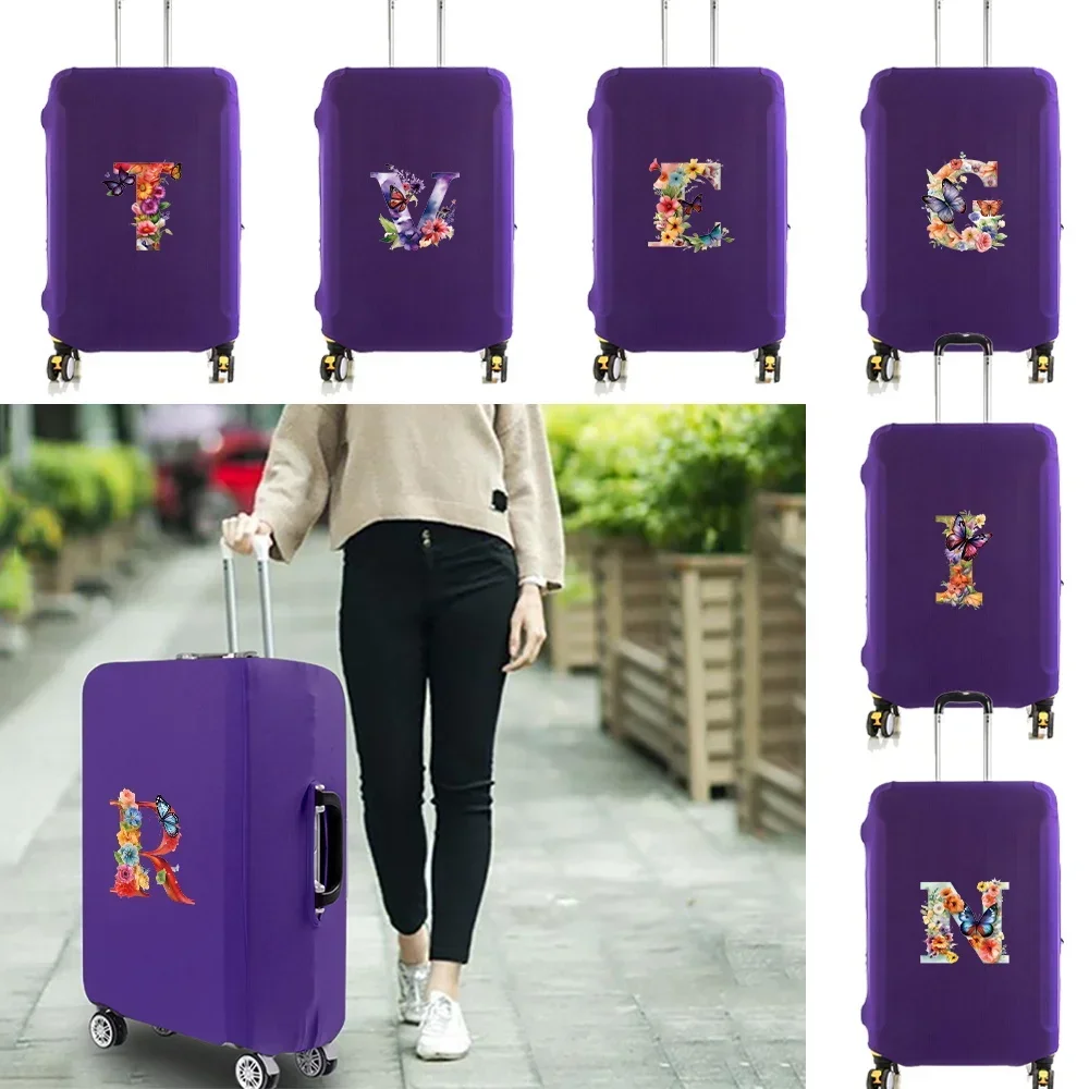 Travel Luggage Cover Baggage Suitcase Protector Washable Reusable Dustproof Scratch-proof Suitcase Cover Butterfly Print Pattern