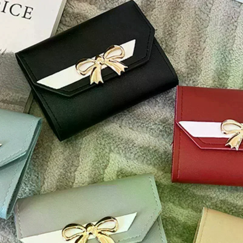 Women's Contrast Bow Multi Card Zero Wallet Summer And Autumn New Mini Wallet