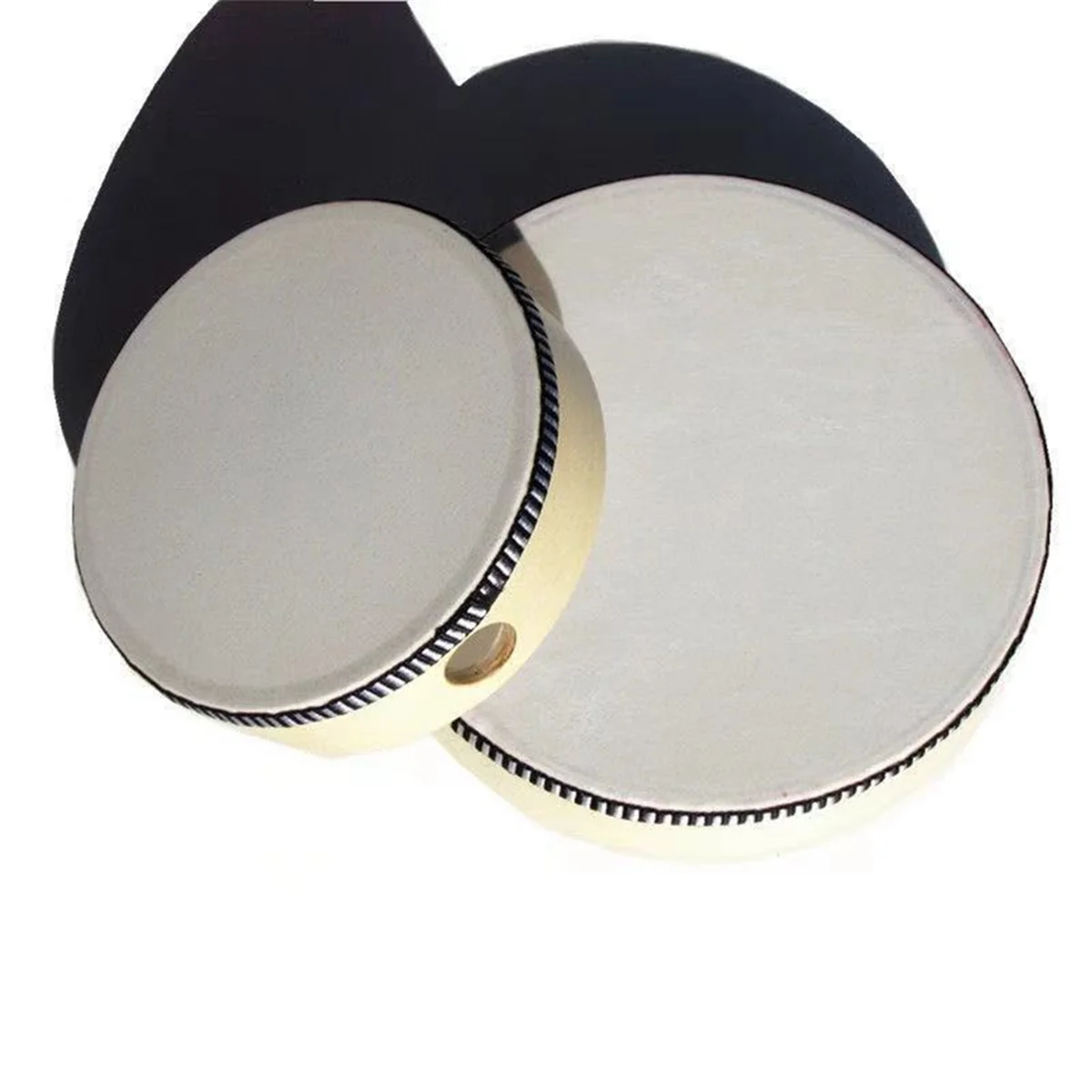 A71P طبلة يدوية خشبية للأطفال لعبة قرع إطار خشبي طبل للأطفال لعبة موسيقية آلة موسيقية محمولة مريحة ، 10 بوصة #5