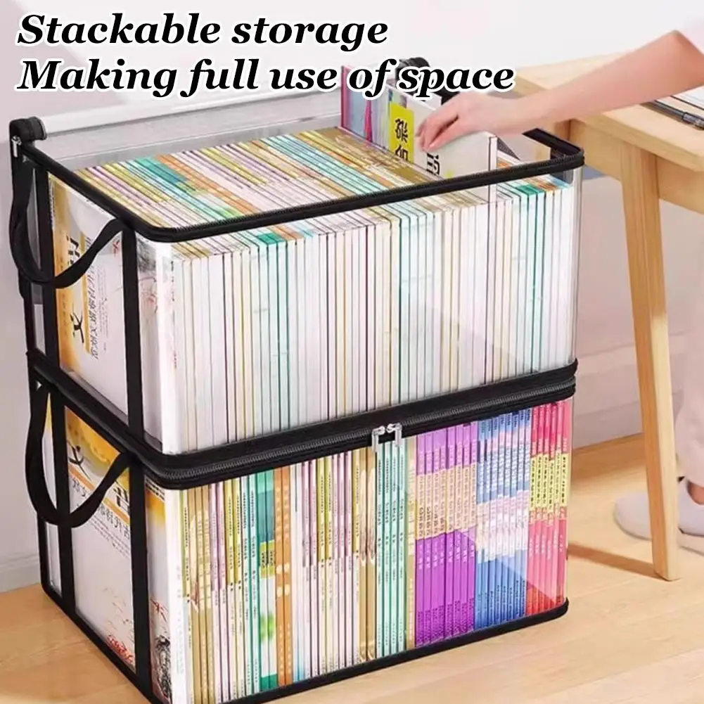 PVC-Aufbewahrungstasche mit Klappdeckel & Sichtfenster - Robuster Rechteckiger Organizer für Spielzeug, Bastelmaterial, Bücher, Schulbedarf, Snacks