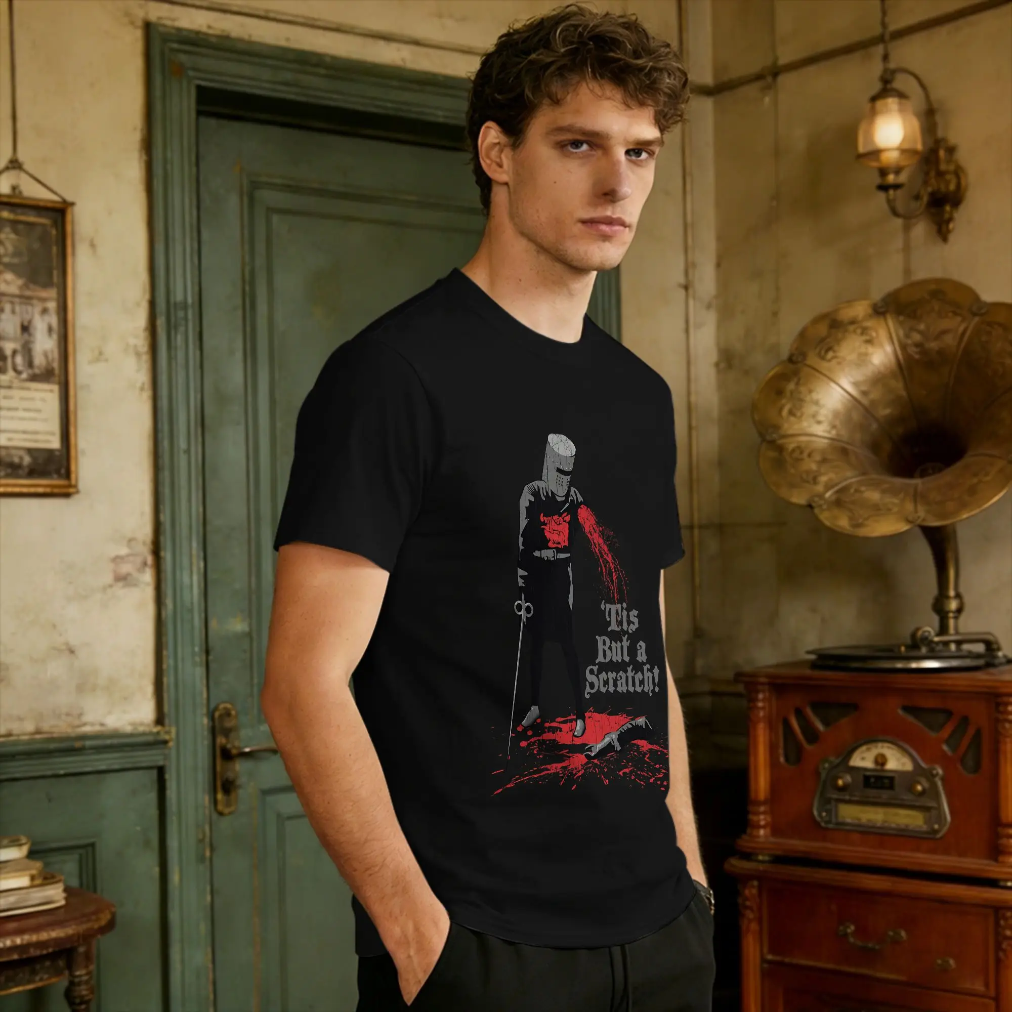 Tis But A Scratch!  Cotton T-Shirt For Man Summer  Funny T-Shirts Hipster Tee Shirt Oversized Custom Logo Tops