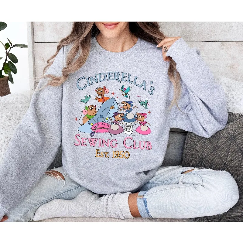 Hoodie Wanita Disneyland Cinderella Musim Gugur/Dingin Pakaian Jalanan Fashion Kasual Pria dan Wanita Baru