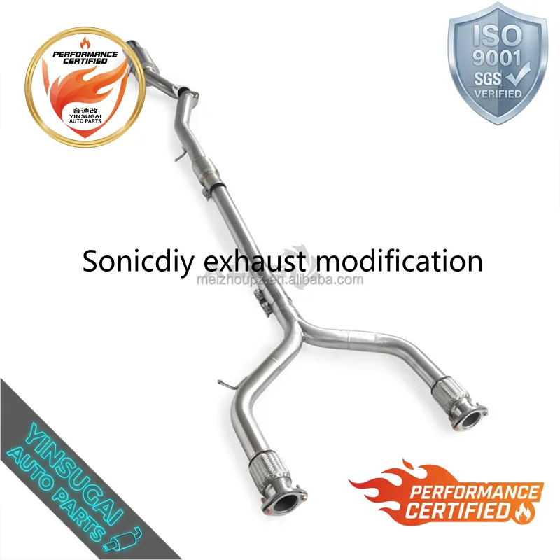 For Infiniti Q50 3.0T 2017-2024 Sonicdiy High Performance Y-Pipe Mid Pipe with Heat Shield Modification