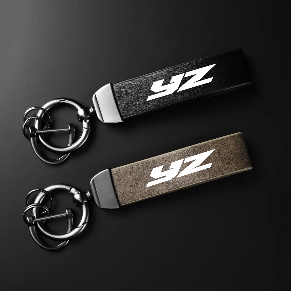For YAMAHA YZ 125 450F 450FX 250F 250FX 250 450 F FX High-Grade Leather Suede Keychain Holder Carbon Leather Keyring Motorcycle
