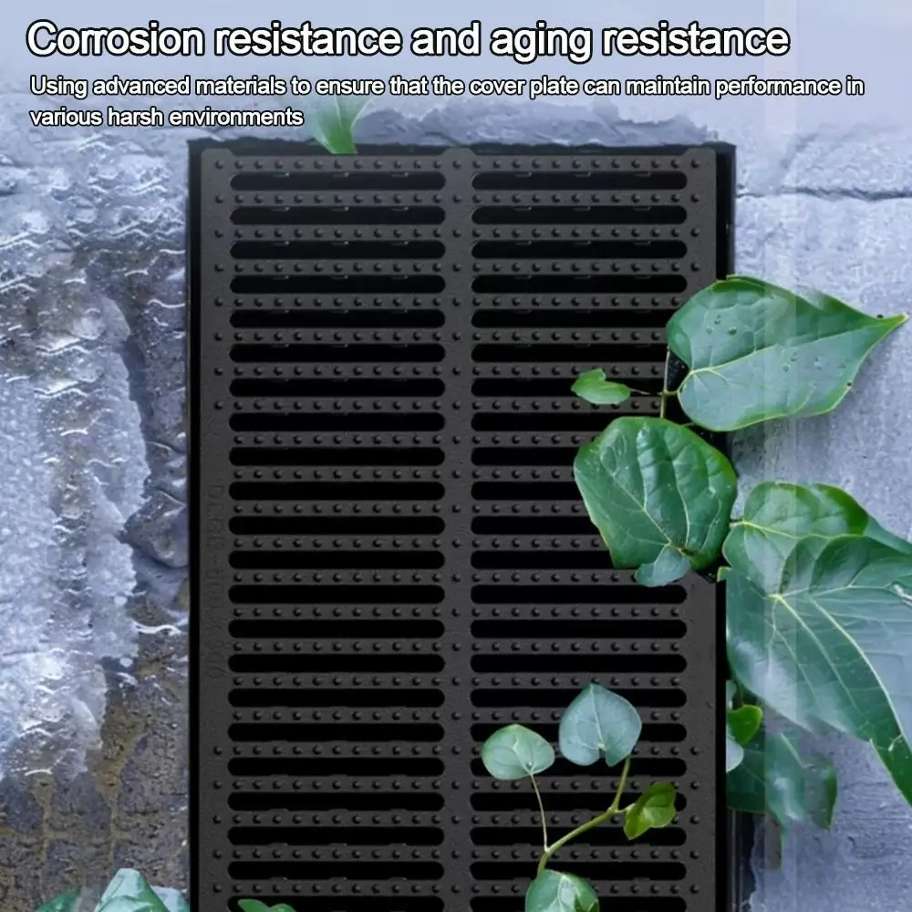 New High Strength Trench Cover Rectangular Resin Plastic Sewer Trench Plate Grid Black Grates Drainage Basement