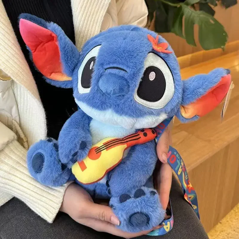 ！/ HOT 1個 32cm 可愛いスティッチぬいぐるみ楽しいバックパック 星間ベビースティッチぬいぐるみ人形バックパックは子供への誕生日プレゼントです