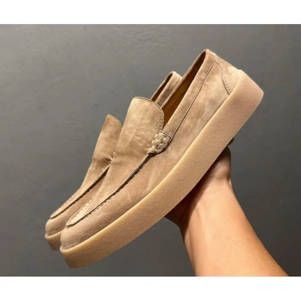 Luxury Beige Suede Platform Loafers – All-Day Comfort & Versatile Smart-Casual Wear