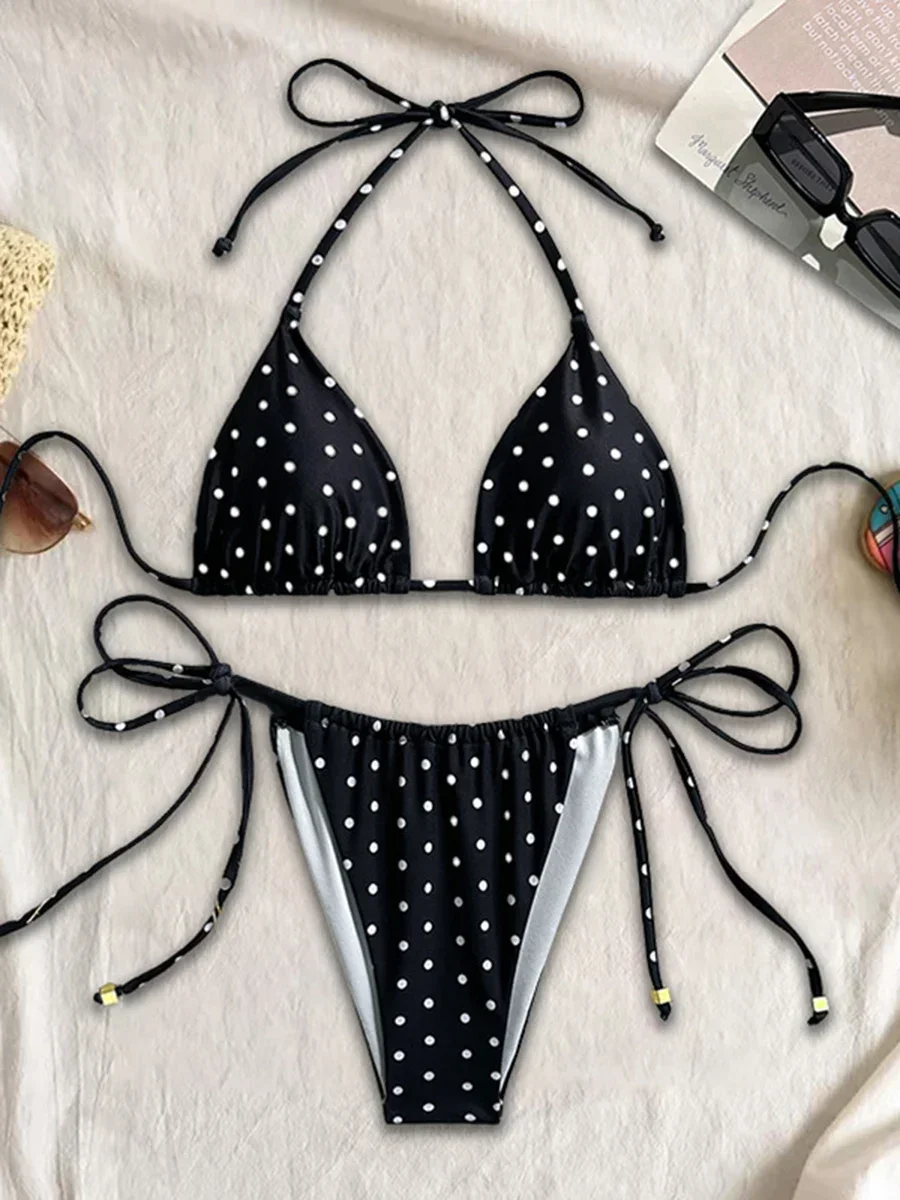 

Bikini Sexy Swimsuits For Women 2025 Swimwear Dot Brazilian Bikini Set Thong Biquini Swim Suits String Beachwear Female