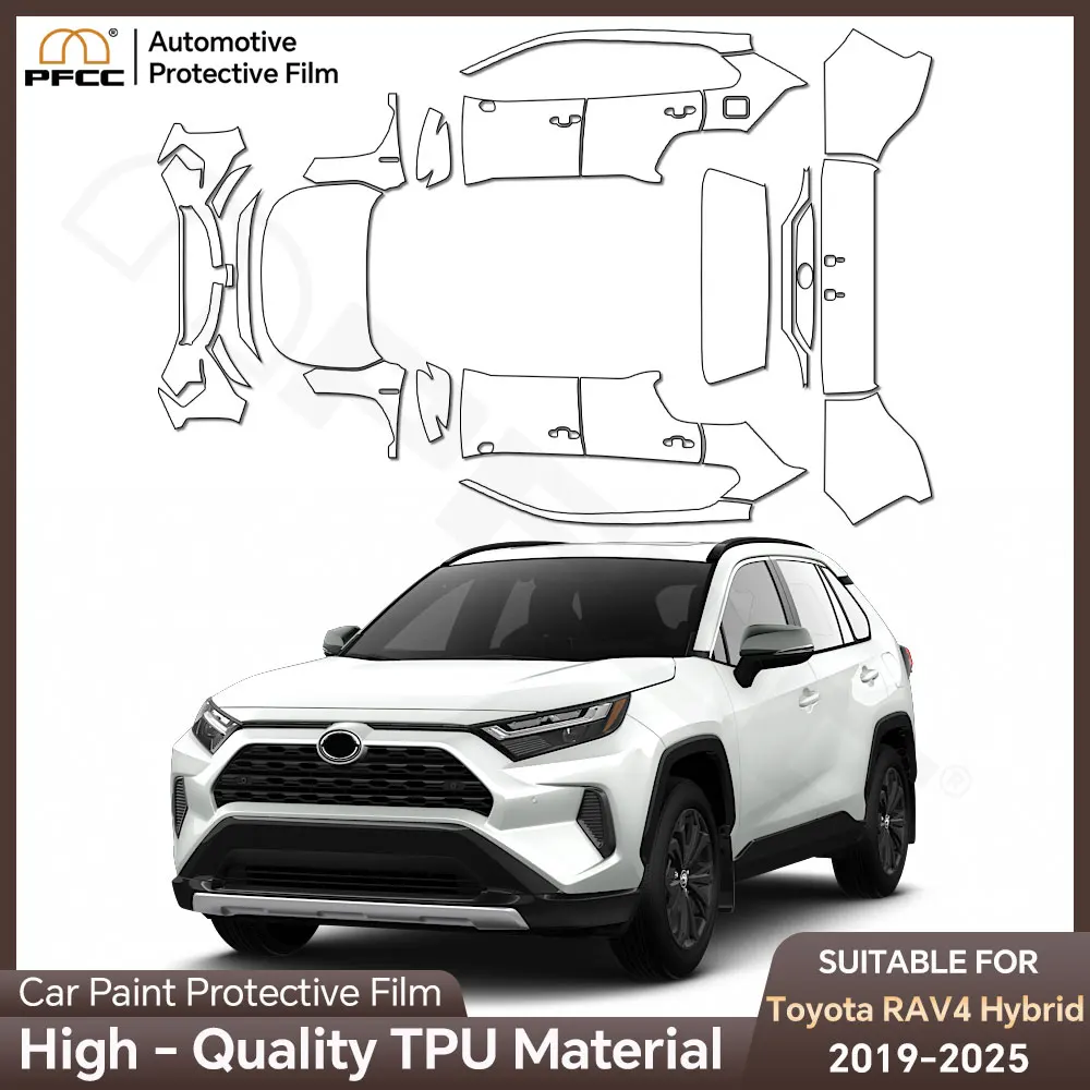 

PFCC Car Precut Paint Protection Clear Film PPF TPU for Toyota RAV4 Hybrid XA50 2019-2024 Accessories Kit Sticker Transparent