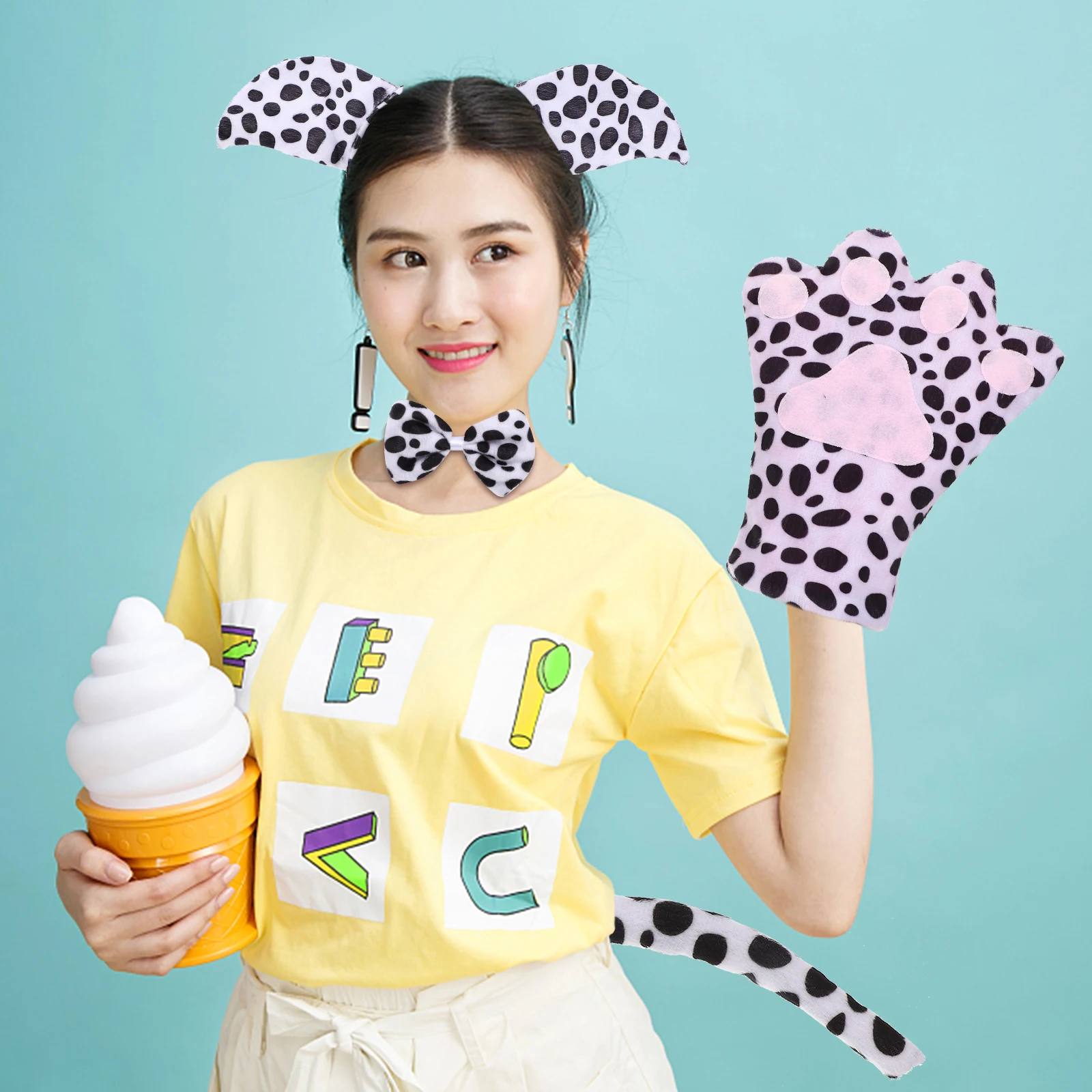 

Tail Spotted Pig Head Hoop Cosplay Animal Costume Prom Halloween Hair Accessories