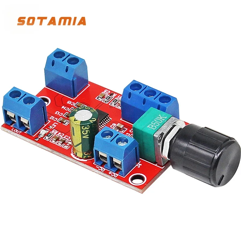 SOTAMIA 60W Two Channel Digital Power Amplifier Audio Board 2.0 30Wx2 Mini Amp Hifi Stereo Power Amplifier Module DC12V