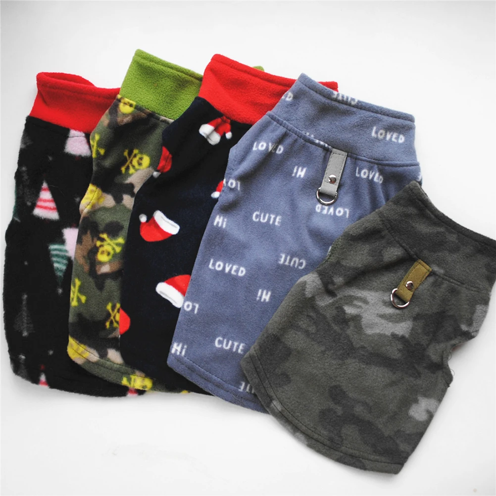 

Pet Dog Winter Costume Warm Polar Fleece Clothes Soft Breathable Gray Letter Size S Autumn Party Dog Warm Clothes