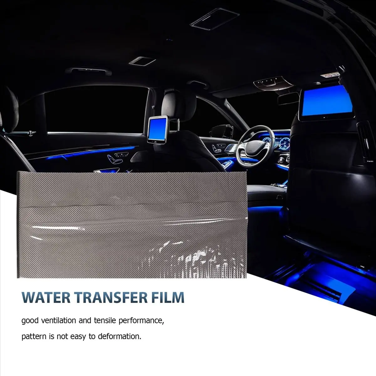 [Value Pack]0.5x2M Black Carbon Fiber Print Water Transfer Dipping Hydrographics Hydro Film