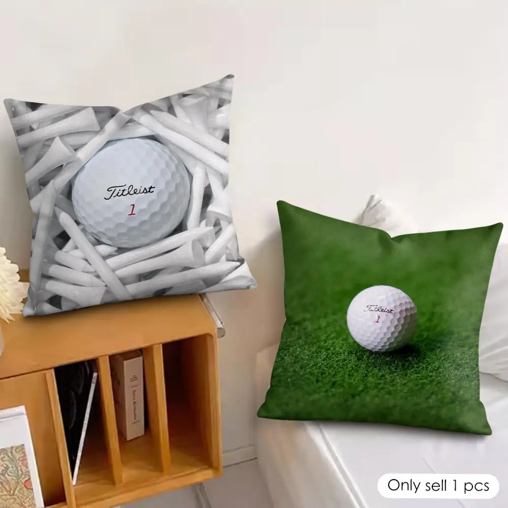 Golf Sports T-TitleistS Cushion Cover Silky Short Plush Invisible Zipper Dustproof Sofa Pillow Case For Home Decor