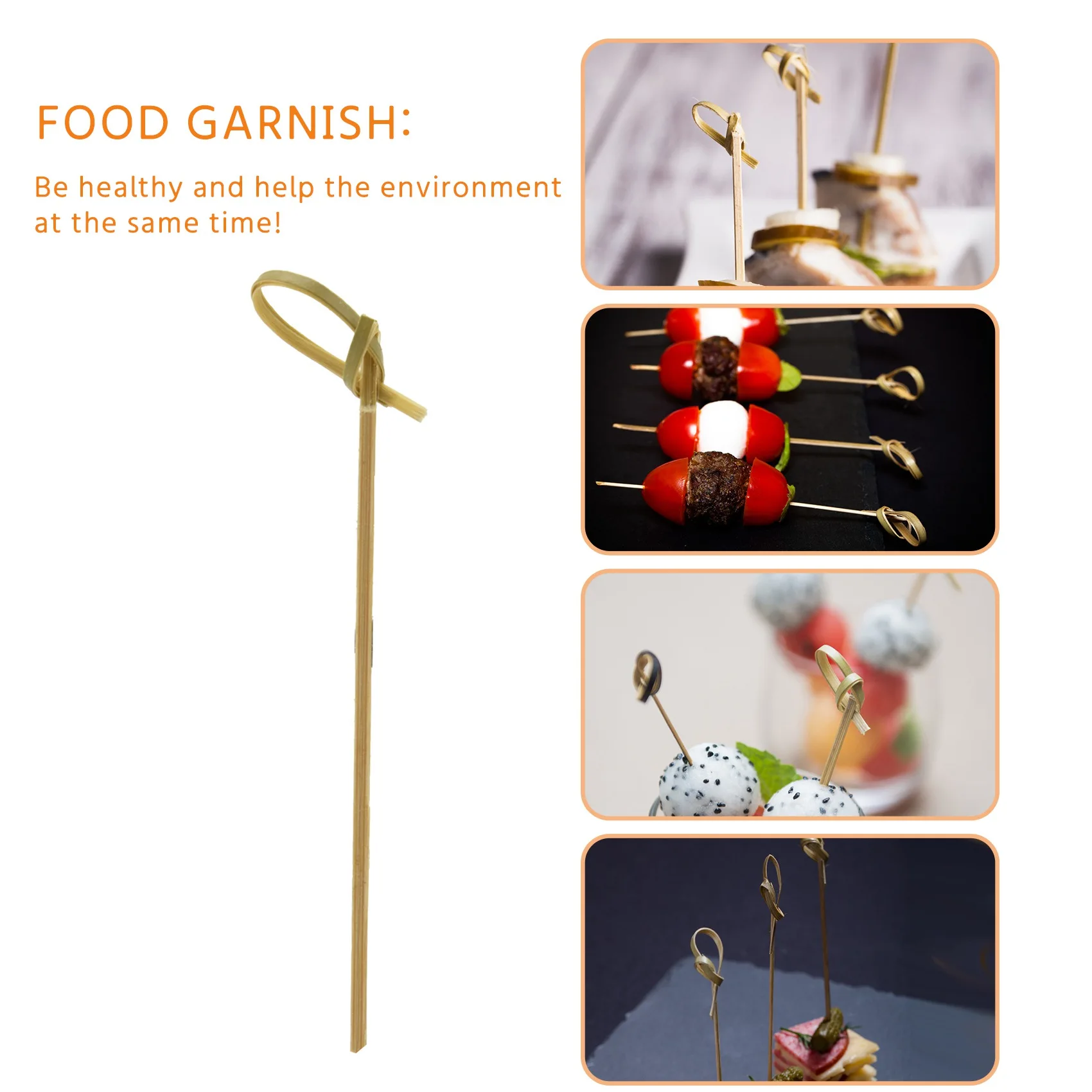 300 упаковок бамбуковых наборов для коктейлей, зубочистки для коктейлей, бамбуковые шампуры, зубочистки для закусок, 4 дюйма