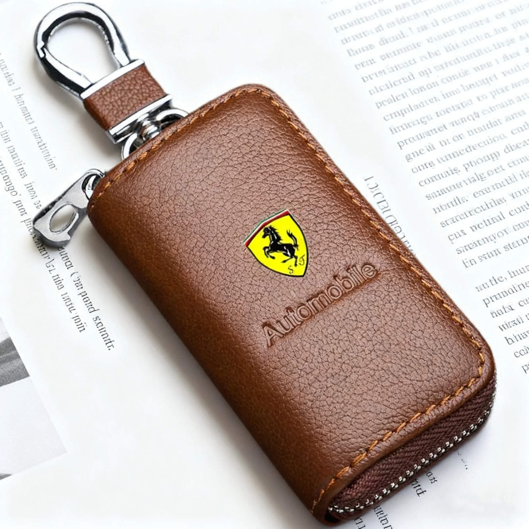 Funda de cuero para llave de coche, llavero para Ferrari F1 F8 F80 SF90 Stradale SF90Spider 296 GTB 296 GTS 812 488, accesorios para coche