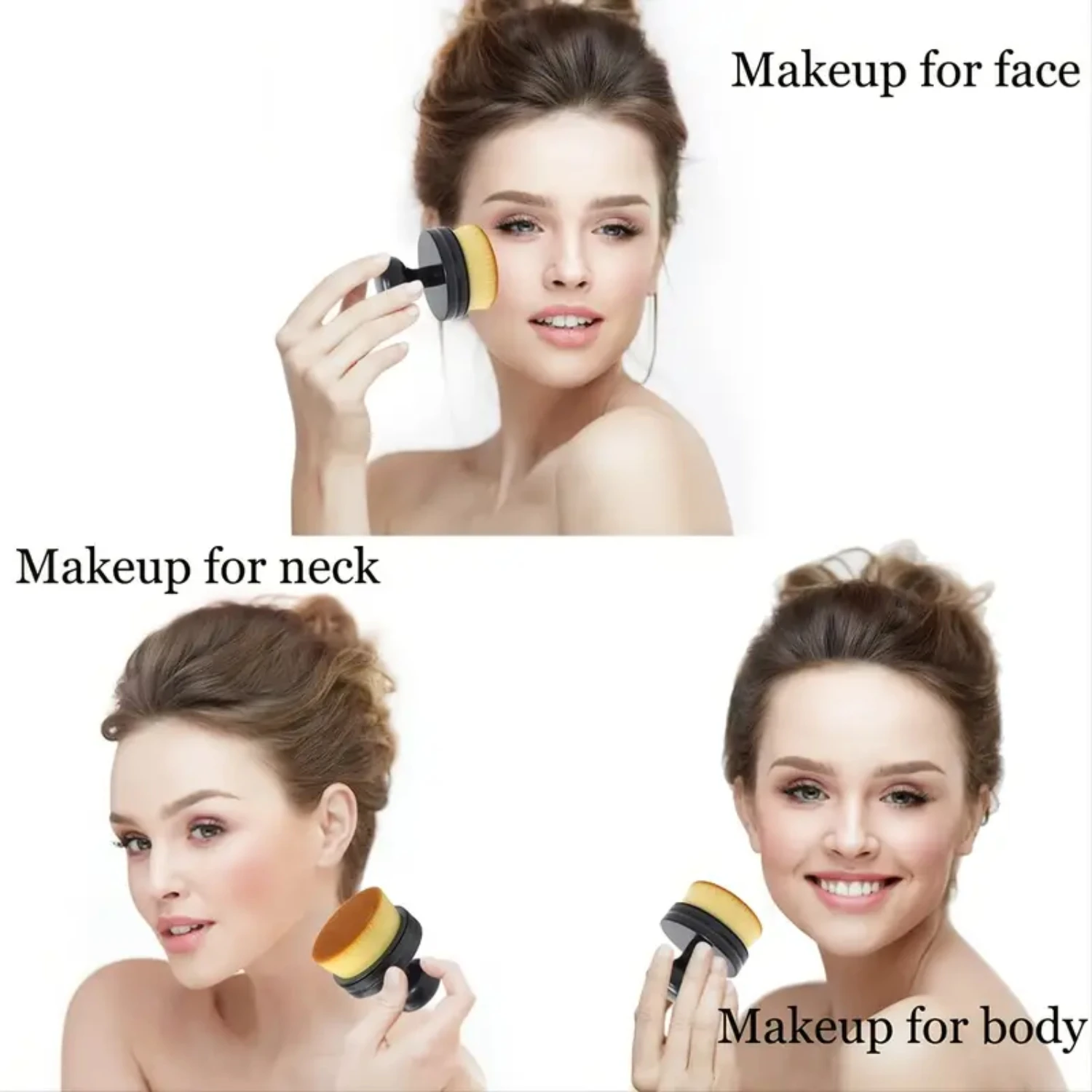 파운데이션 메이크업 브러쉬, 얼굴 및 바디용 여행용 가부키 브러쉬, 리퀴드, 크림, 파우더 코스 블렌딩용 대형 풀 커버리지 브러쉬