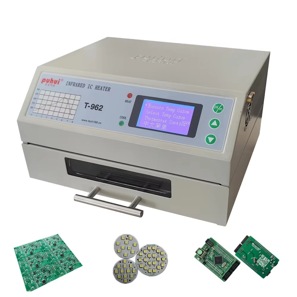 PUHUI T-962 Infrared IC Heater with Smoke Channel for BGA SMD Rework Infrared Reflow Soldering Machine Solder Station