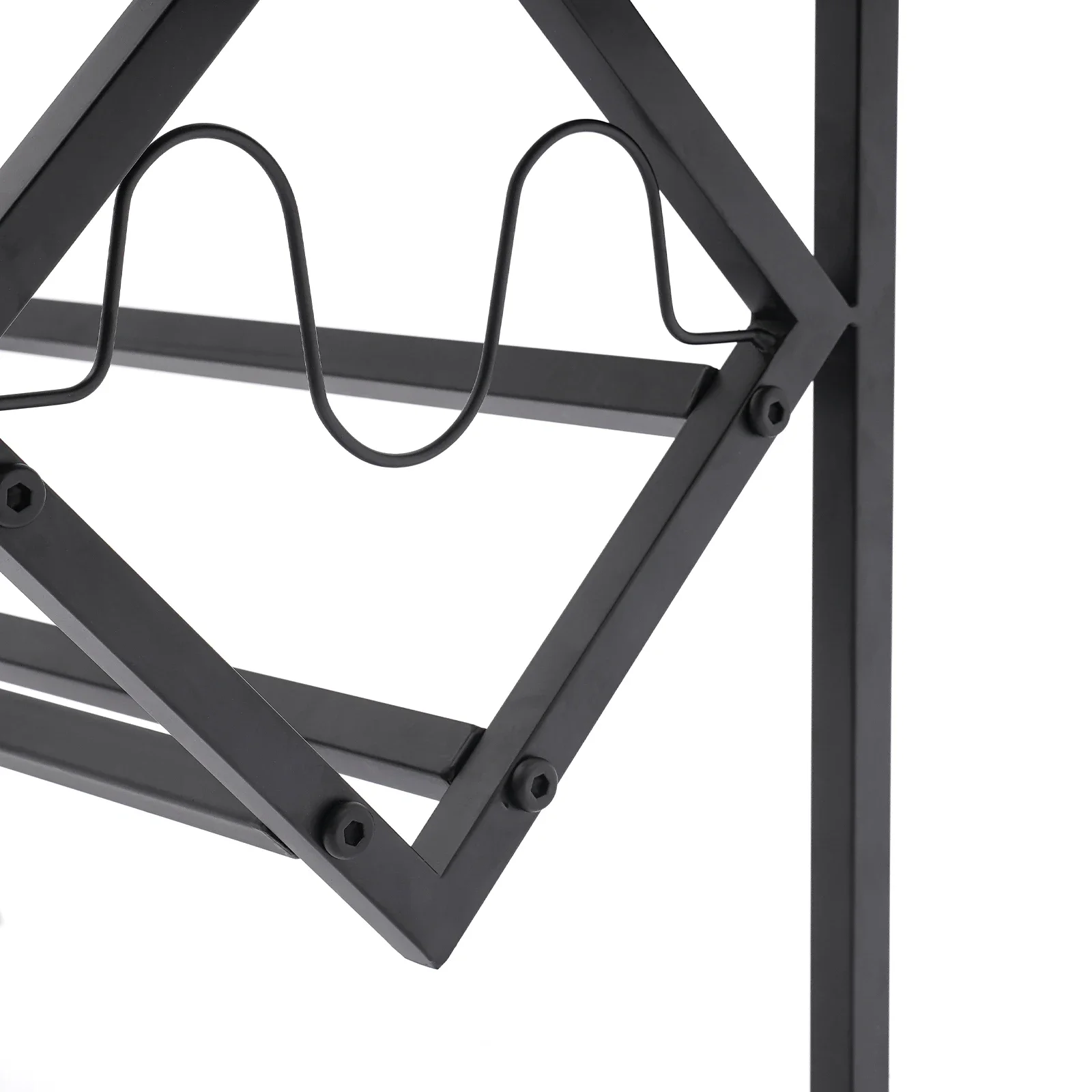 2 Tiers Large Record Storage Rack Floor Mount Adjustable Feet with High Load-bearing Capacity