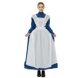 DAIZBELLA Women's Medieval Renaissance Cosplay Accessory Victorian Apron and Ruffle Head Accessory for Halloween