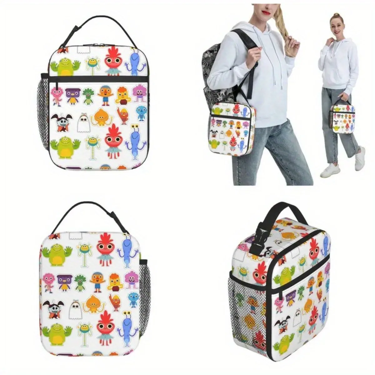 Insulated Lunch Tote Bag Noodle& Pals Micro Super Simple Merch Rhymes Songs Storage Food Box Cooler Thermal Lunch Box School