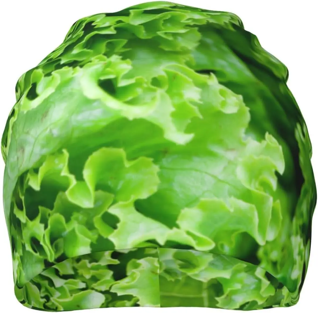 Funny Frilled Lettuce Print Slouchy Beanie Chemo Knit Casual Hat Cancer Headwear Knitted Hats Thin Skull Cap for Men Women