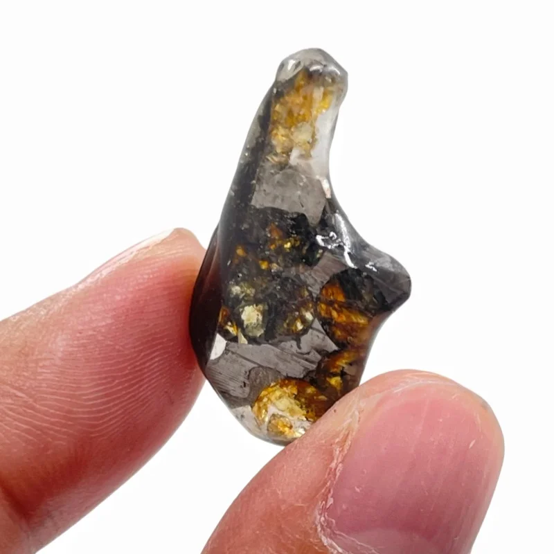 Seymchan Pallasite Meteorite Polished Freeform Specimen Natural Olivine Iron Meteorite Astronomy Collection -QC930