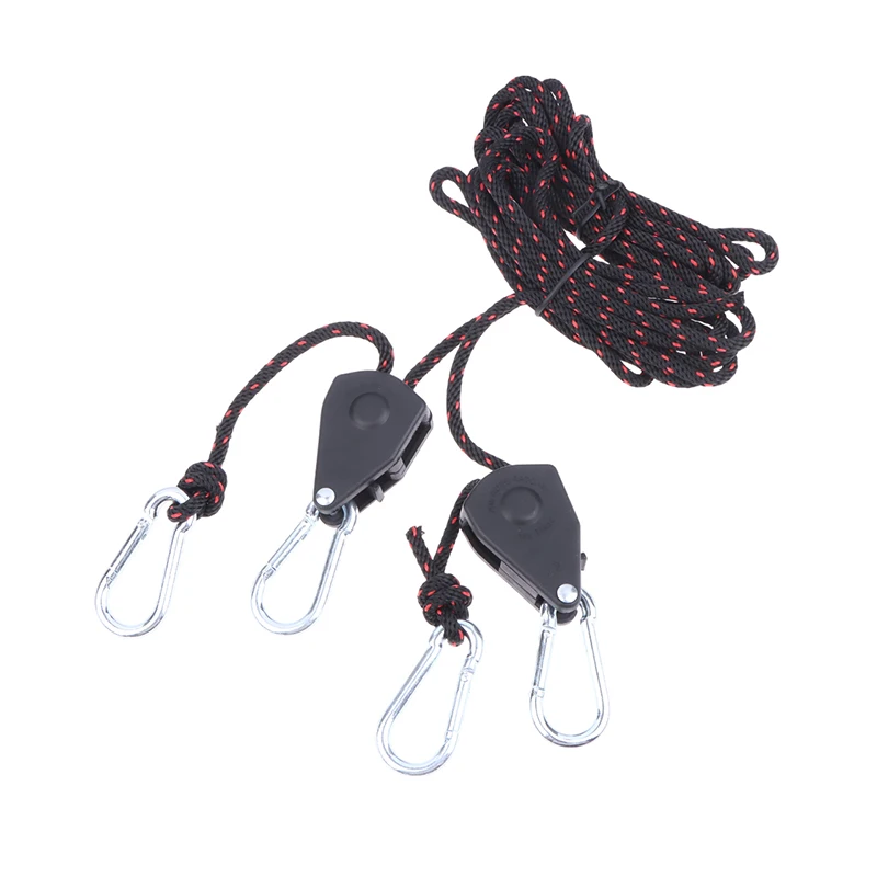 New! 2/1Pcs Camping Tent Adjustable Rope Fastener Fixed Buckle Pulley Tensioner Ratchet Hangers Lights Lifting Awning Wind Rope