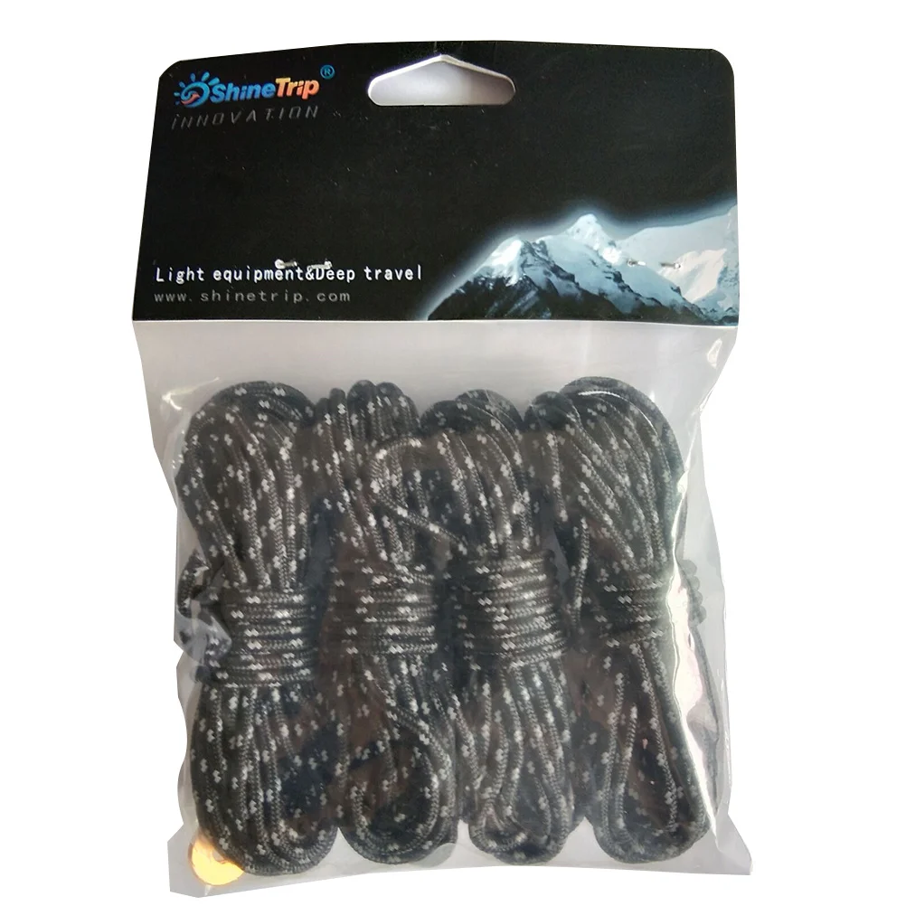 

4Pcs Tent Reflective Rope Nylon Strong Flexible Camping Cord Safety Accessories for Tent Awning Hiking Climbing