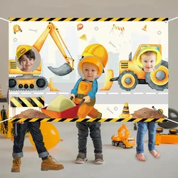 Construction Theme Birthday Party Photography Backdrop Truck Birthday Background Cake Table Boy Birthday Decorations Baby Shower