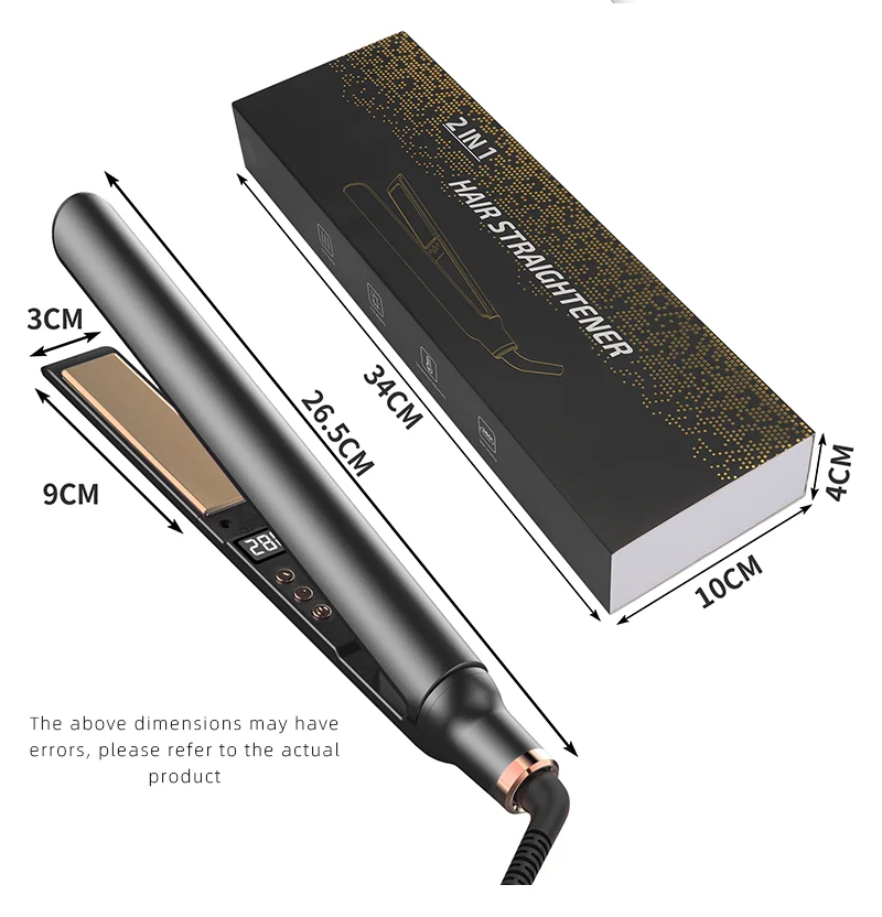 

Выпрямитель для волос Tinsol 2-в-1, щипцы для завивки волос, керамическая пластина, отрицательные ионы, широкая пластина, регулируемая температура, выпрямитель для волос