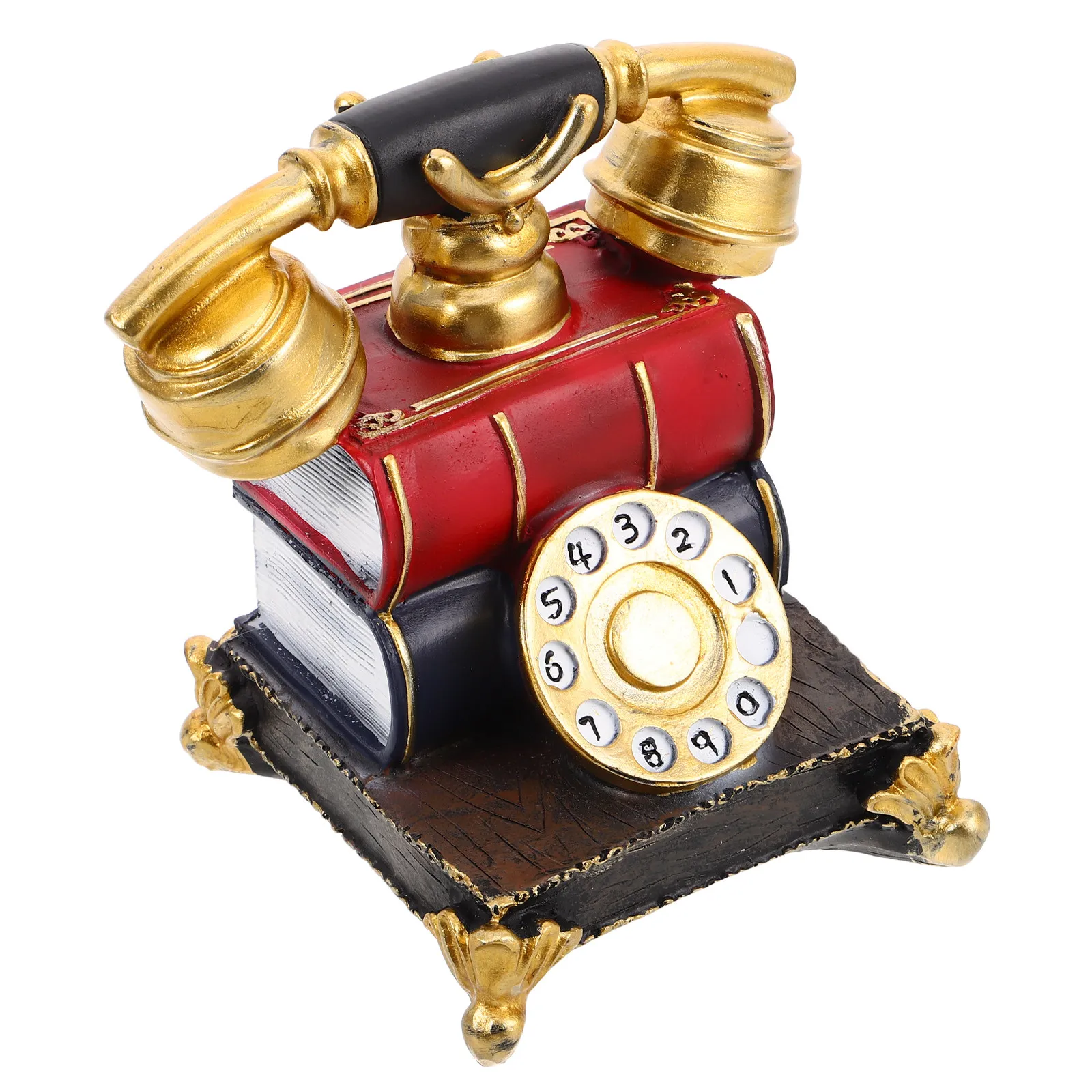 Retro Rotary Phone Vintage Telephone Home Office Desk Decor Decorative Phone Display for Cafe Restaurant Telephone Prop