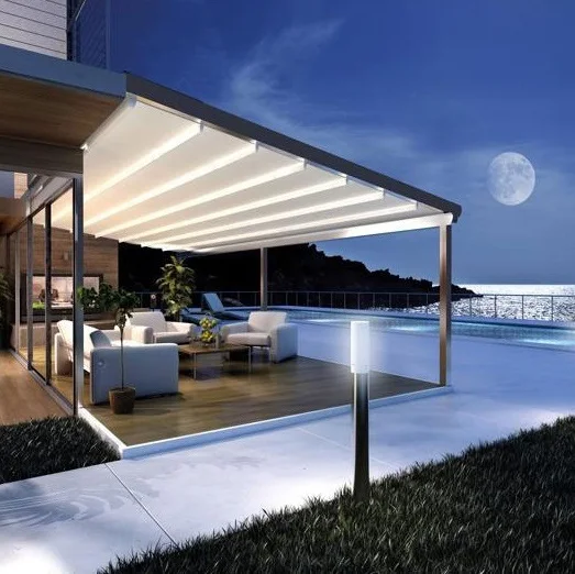 jh-2022 Sun Shade Waterproof Pergola Aluminium Outdoor Louvered Roof Pergola Kits