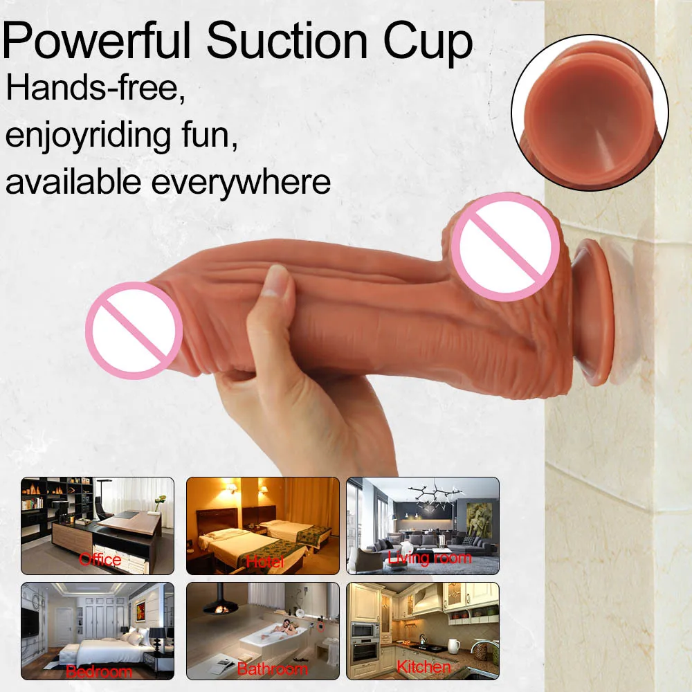 Silicone Realistic Dildo with Dual Density,Anal Dildo Huge Suction Cup Dildo,Anal Toy Plugs Large Thick Dildo Sex Toys for Her