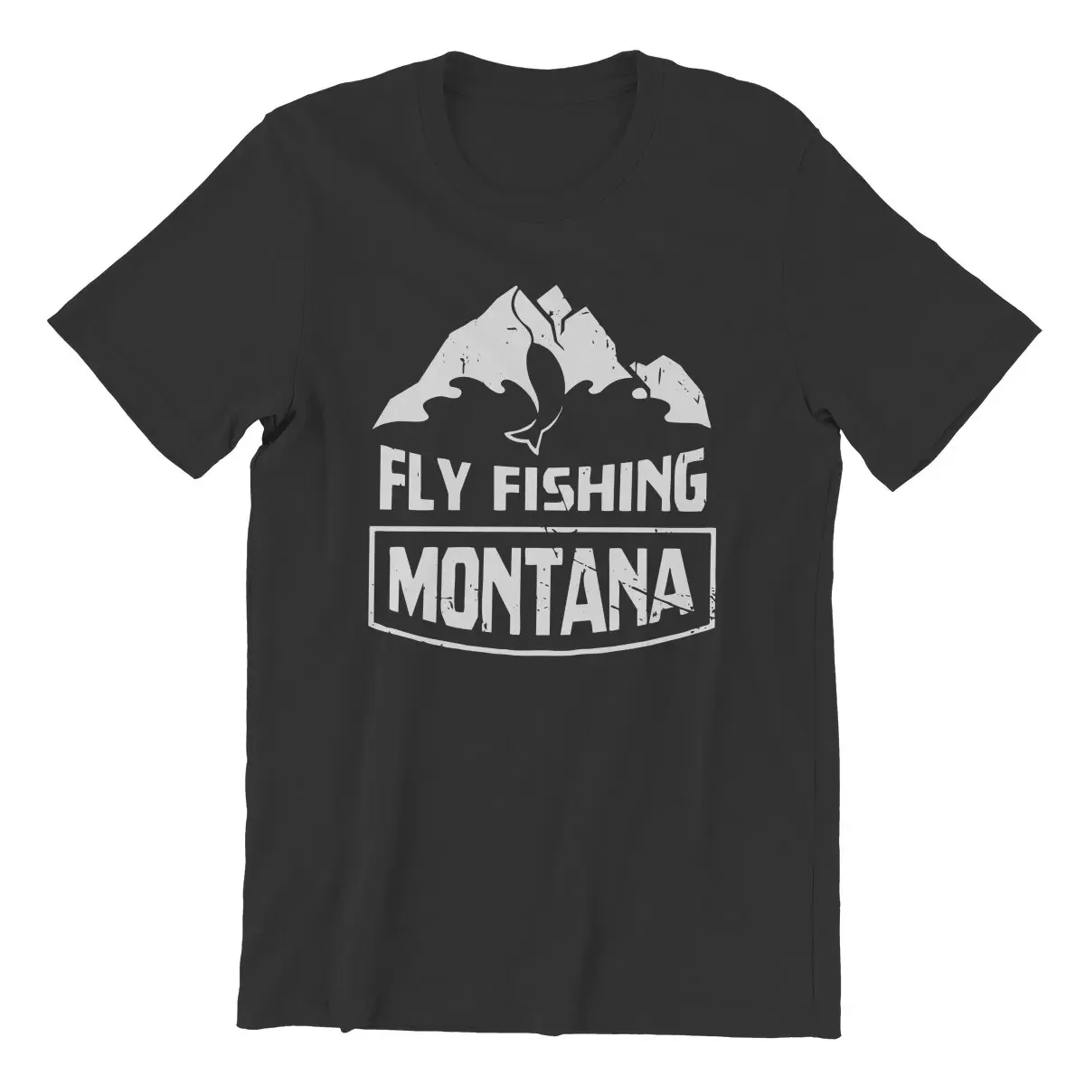 Fly Fishing Montana Design for a Fly Fisher  Classic T Shirt for Men  Awesome Pure Cotton Tees  T Shirts Gift Idea Tops