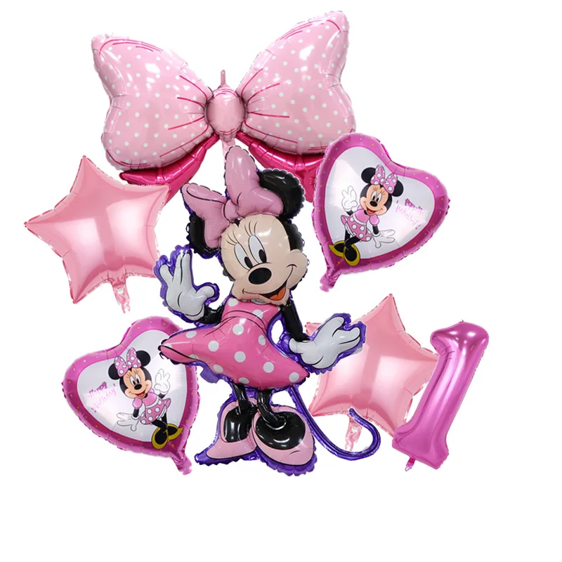 7Pcs Pink Minnie Fo…