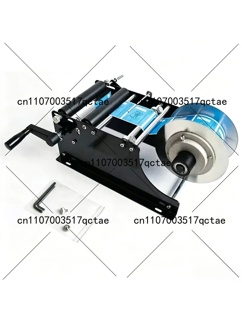 2025 Manual Cylinder Bottle Labeling Machine with Handle, Metal Container Packing Equipment for Jar Can Tin