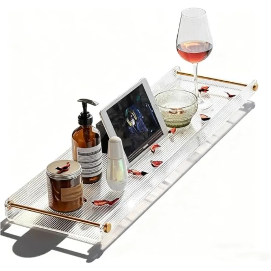 

Acrylic Bathtub Tray Luxury Bath Caddy Tub Table Unique House Warming Gifts New Home Anniversary and Wedding Gifts for Couple B
