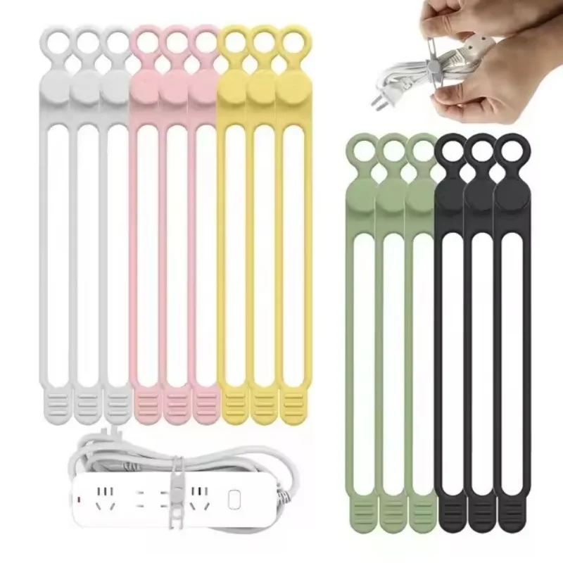 Silicone Cable Tie, Cable Organizer, Cable Straps, Reusable Cord Tie, Travel Cable Organizer, Cute Elastic Tie, Wire Tie