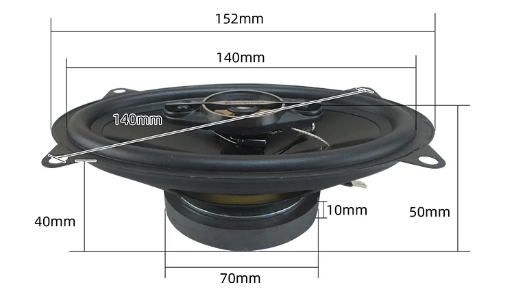 Par de Altavoces Coaxiales de Cuatro Vías para Auto de 4x6 Pulgadas, 500W de Potencia Máxima, 50W RMS, Calidad de Sonido
