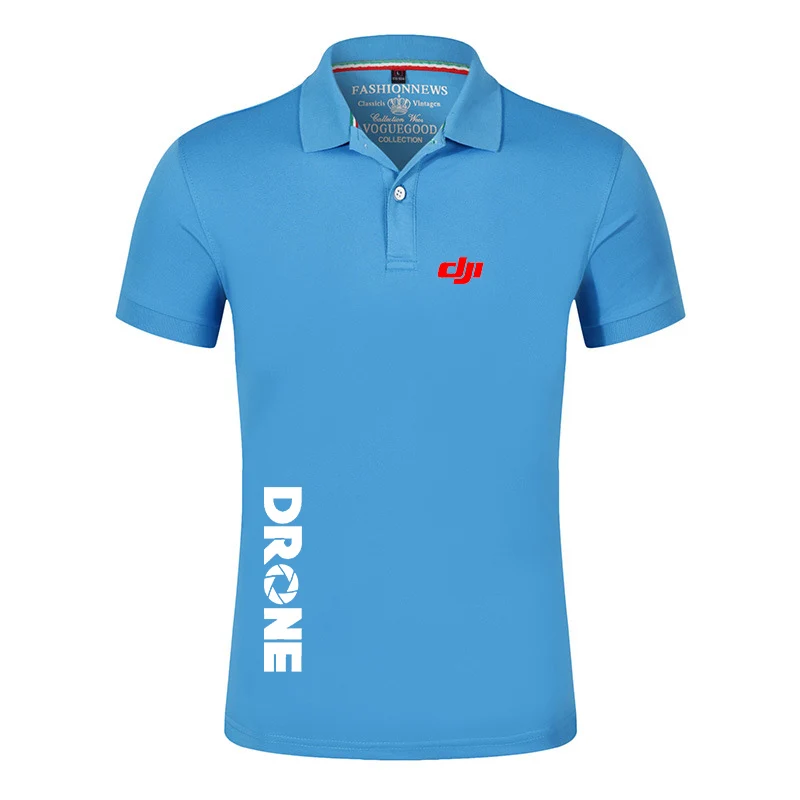 Dji Professional Pilot Drone Men Shirt Short Sleeve Polo Shirt Contrast Color New Clothing Summer Streetwear Casual Fashion Tops - Image 6