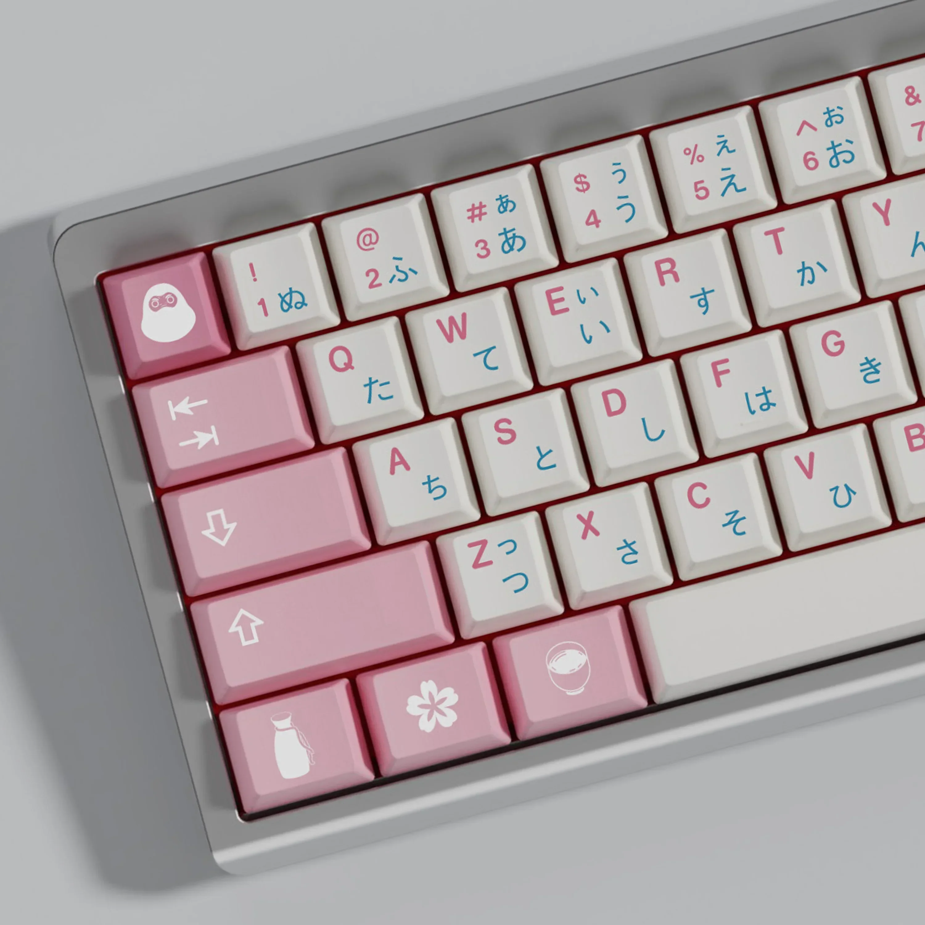 Sakura-Customized Original Height Keycap Mechanical Keyboard PBT Sublimation Split Space