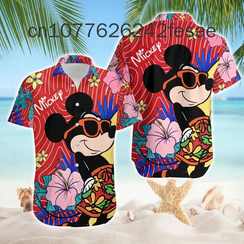 2024 New Mickey and Friends Cruise Hawaiian Shirt Men\'s Women\'s Shirt Disney Hawaiian Shirt Mickey Minnie Beach Hawaiian Shirt