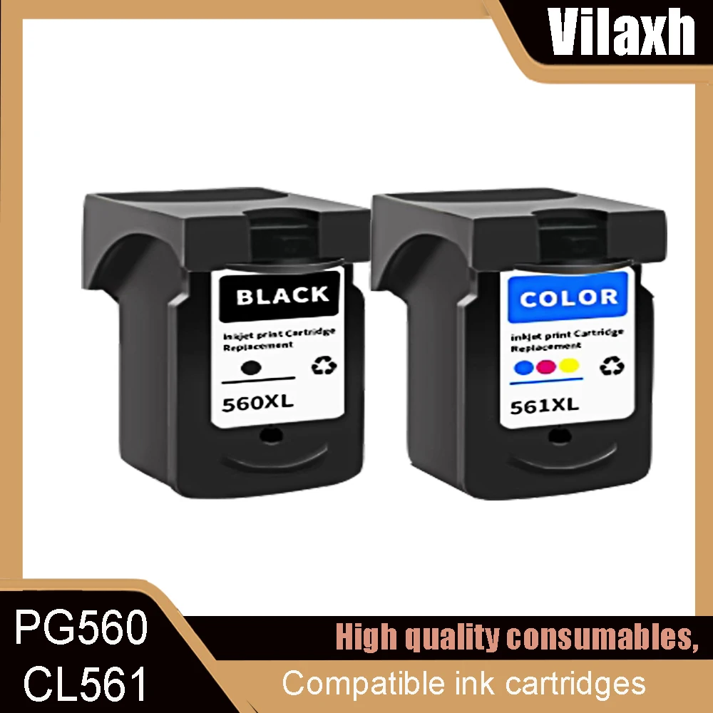 

Vilaxh 560XL 561XL for Canon PG-560 CL-561 XL Ink Cartridge Compatible for Canon Pixma TS5350 TS7450 TS5351 TS5352 TS5353 TS7451