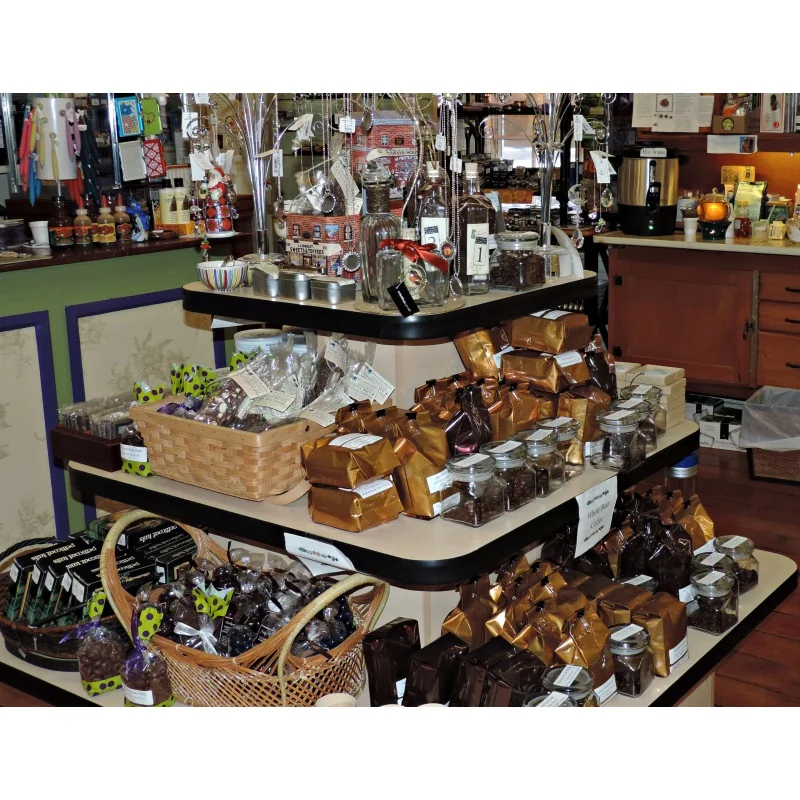 custom，Customized Size Candy Showcase Retail Wooden Snack Showcase Kiosk for Shop Tree Shape Candy Display