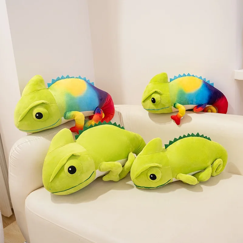 

Generic Chameleon Plush Toy Colorful Curl Tail Simulation Stuffed Lizard Doll Soft Plushie For Kids Birthday Gift Bedroom Decor
