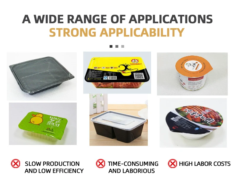 Commercial Food Tray Packaging Equipment for Meal Box Takeaway Food Containers and Ready Meals Use Meal Tray Sealing Machine