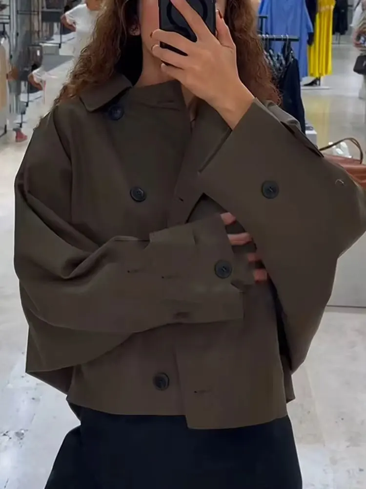 سترات نسائية كاجوال بغطاء للرأس مقاومة للماء للربيع والخريف بأكمام طويلة ملابس خارجية للسيدات في الشارع معاطف عصرية بأزرار جانبية