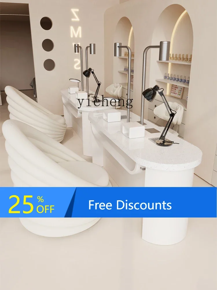 

A Set Embedded High-Power Vacuum Cleaner Stainless Steel Multi-Functional Nail Table and Chair